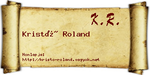 Kristó Roland névjegykártya